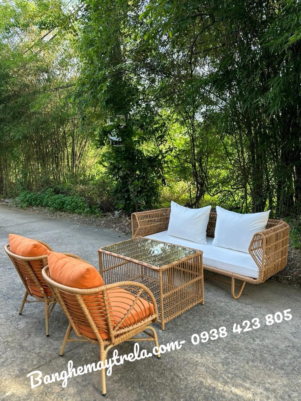 Bàn ghế sofa giả mây